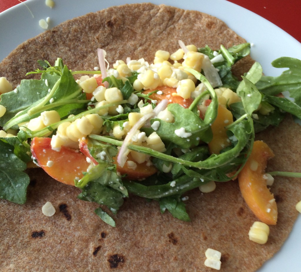 Summer Corn and Peach Tacos